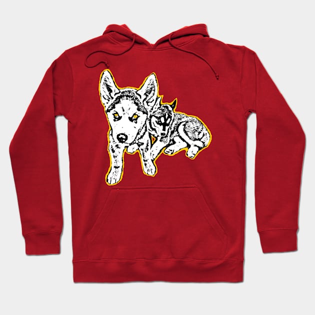 Husky Puppies Hoodie by JrwImagingGarphics